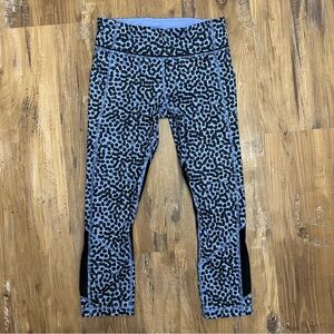 Lululemon Pace Rival Crop Leggings Ace Spot Grain Black Full-On Luxtreme Blue